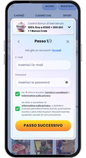 Registra un account